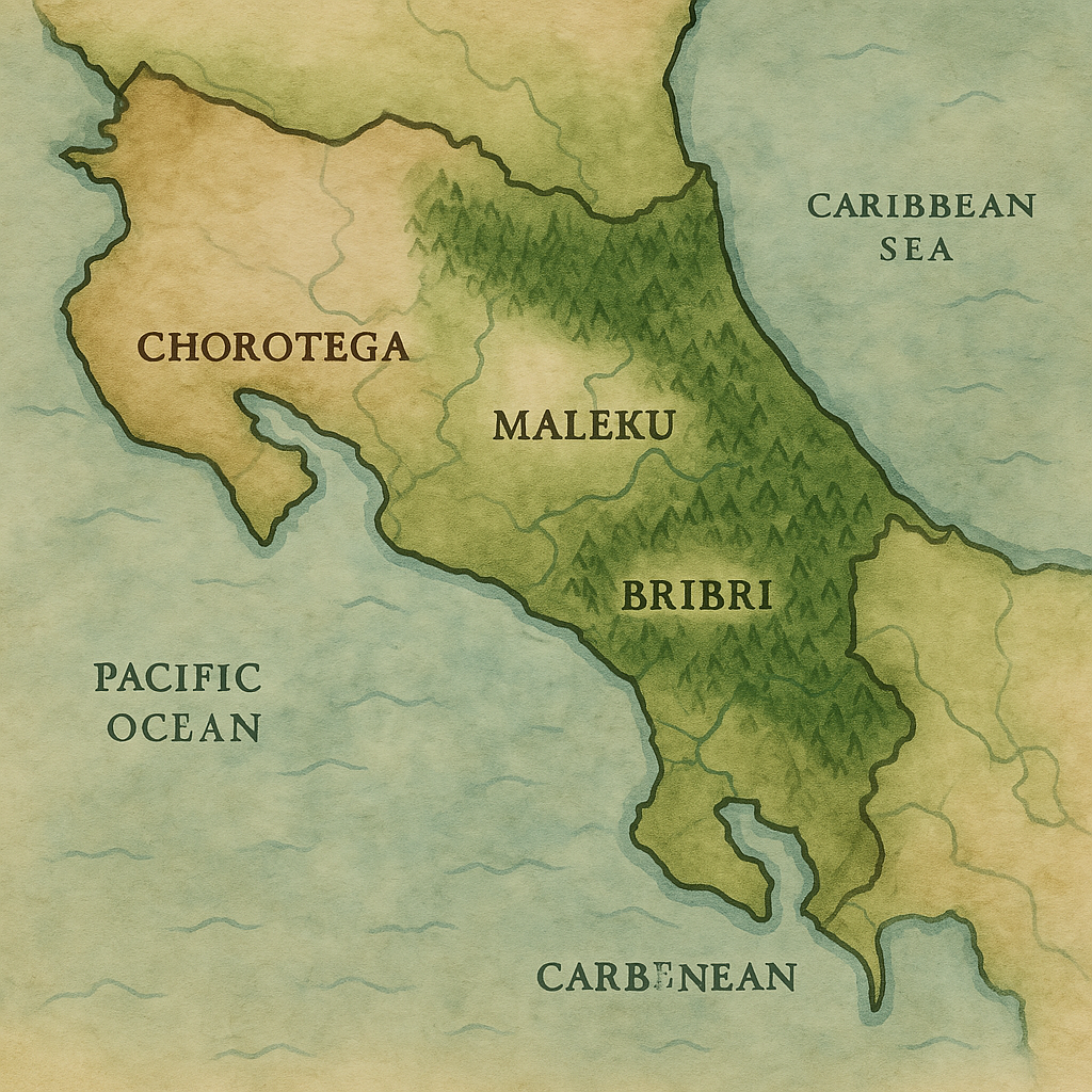 Map of Pre-Columbian Indigenous Peoples in Costa Rica