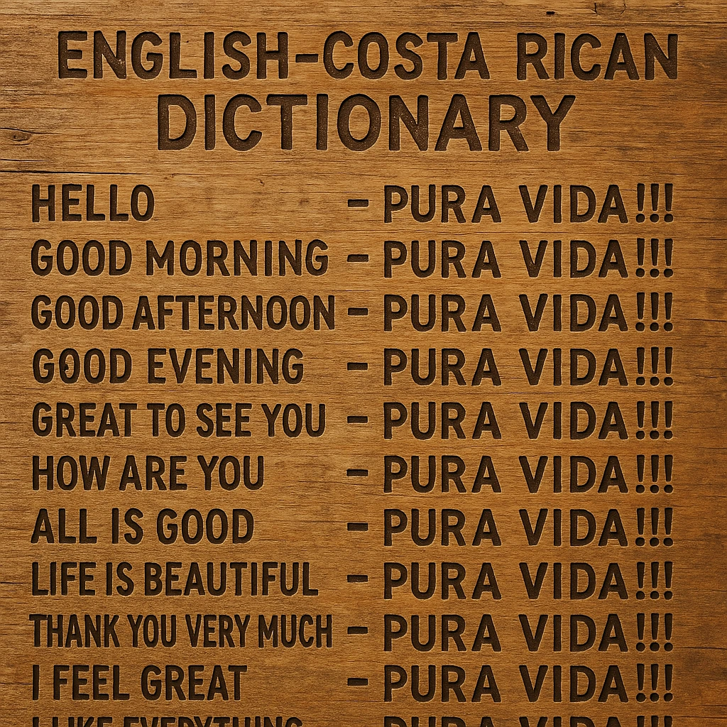English-CostaRica Dictionary