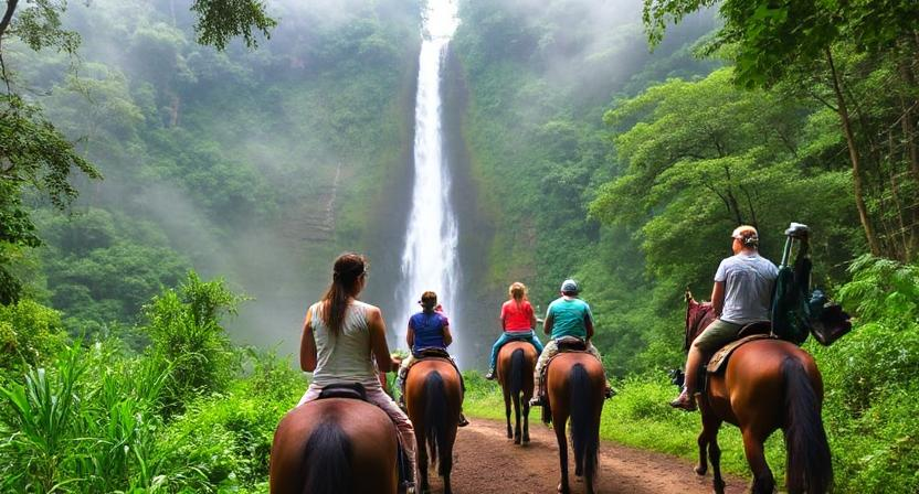 Horseback tour to waterfall in Costa Rica
